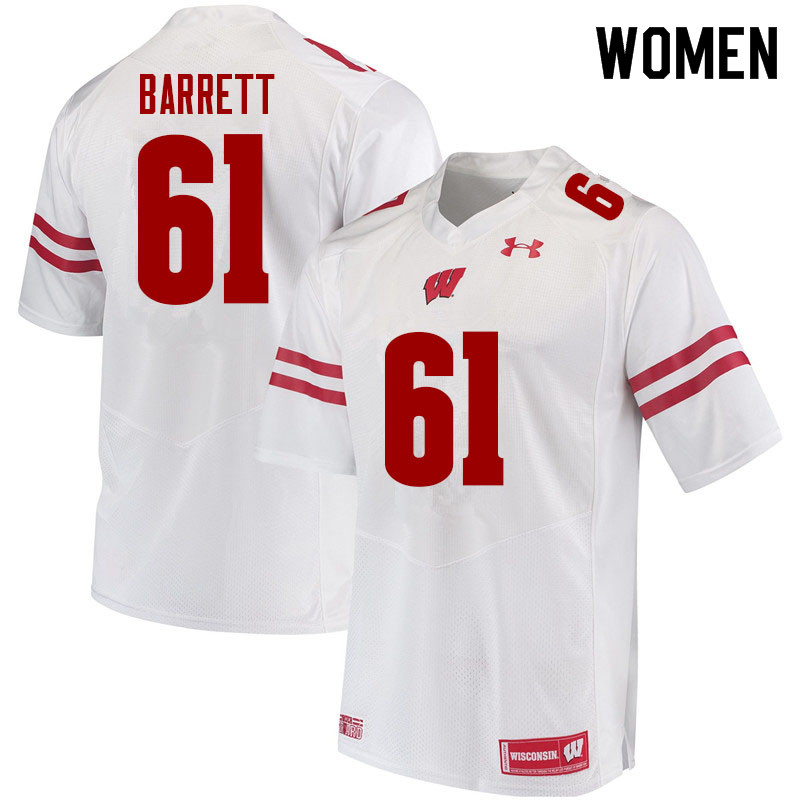 Women #61 Dylan Barrett Wisconsin Badgers College Football Jerseys Sale-White